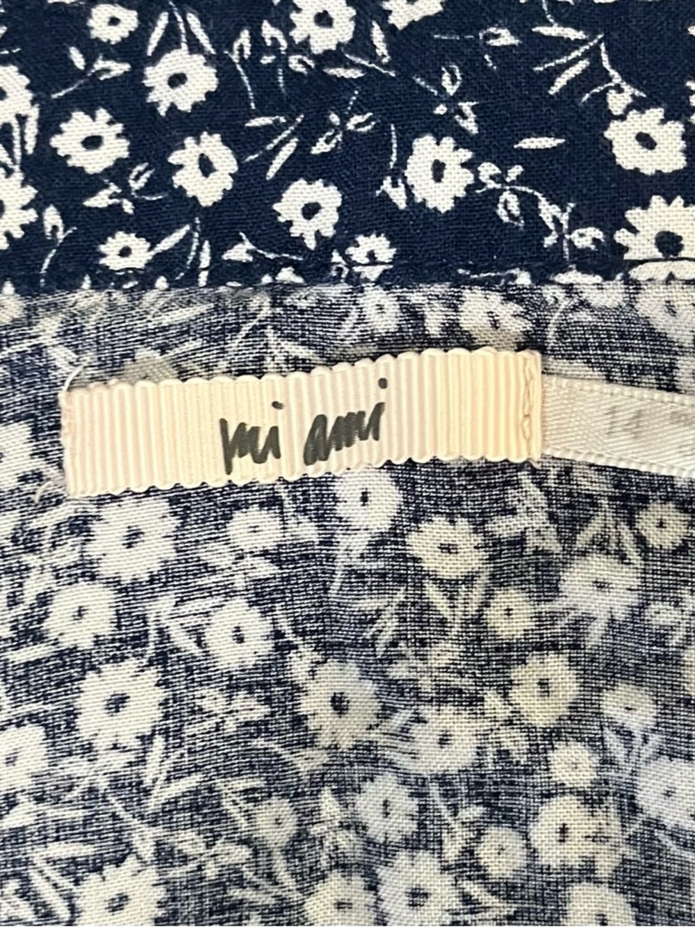 ⛴️ Mi Ami Tween Babydoll Dress~Navy & White Floral~Girls’ Sz 14~Collar~Buttons - Picture 6 of 8